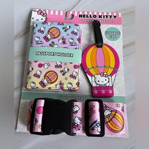 Hello Kitty Passport Holder Luggage Tag & Strap 3 Piece Travel Set